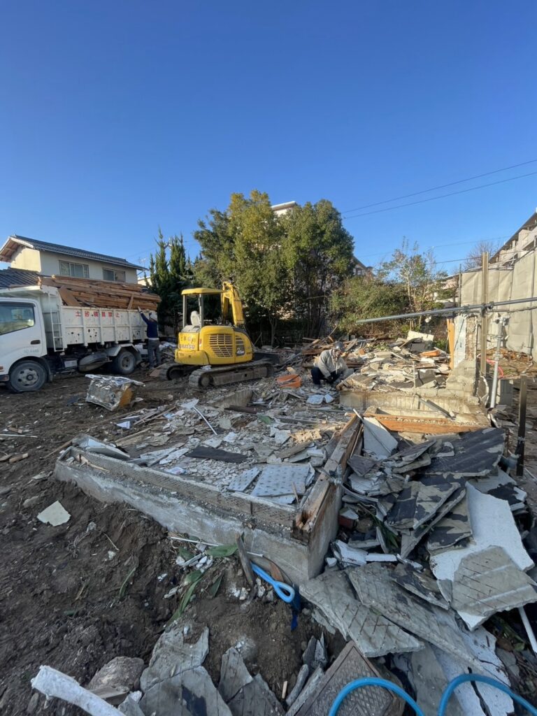 福岡市早良区干隈 解体現場 解体途中 エコゼット株式会社